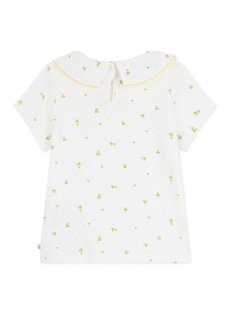 Petit Bateau Children's short-sleeved floral print cotton T-shirt